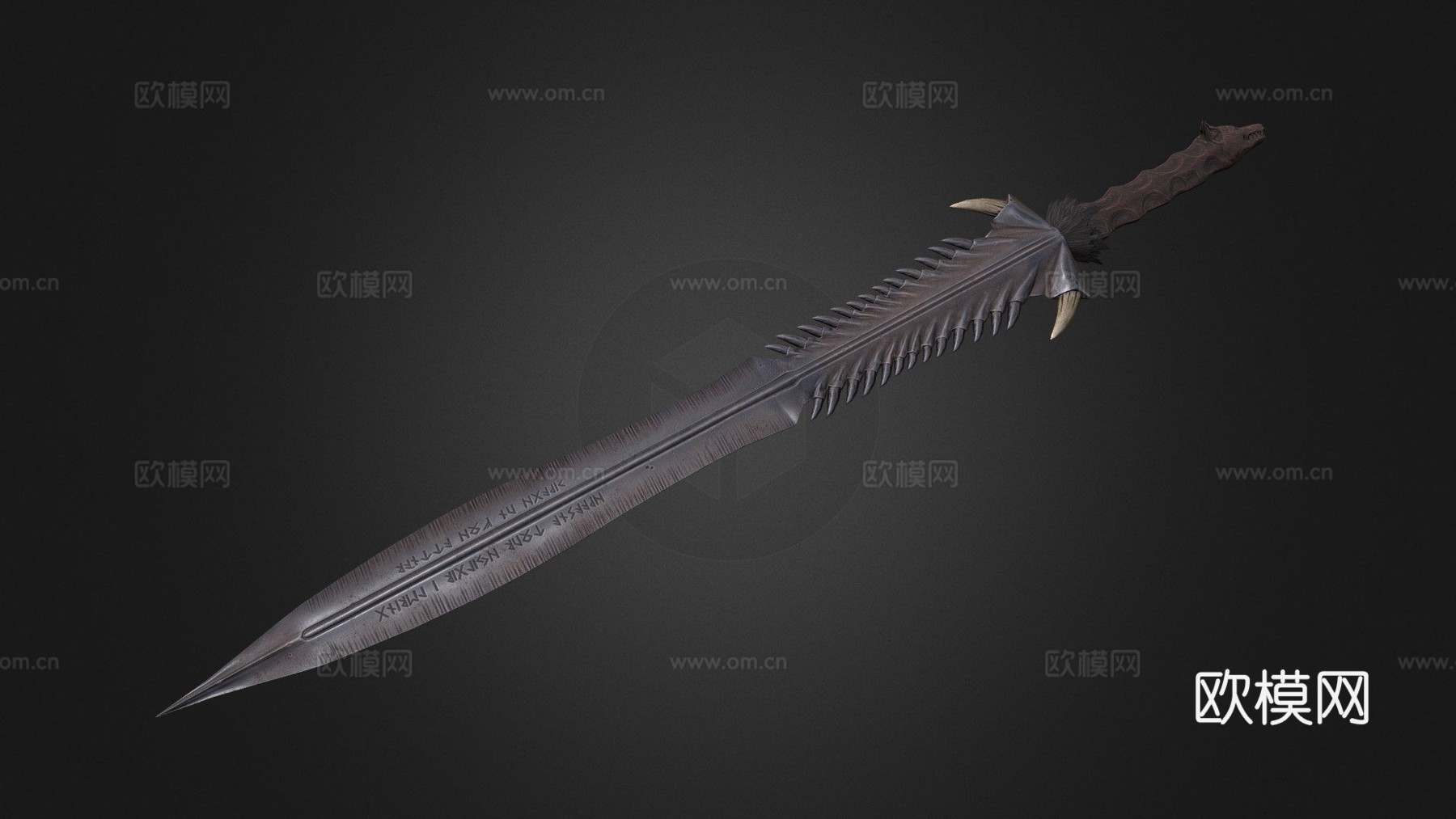 狼教派剑3d模型下载（渲染图1）