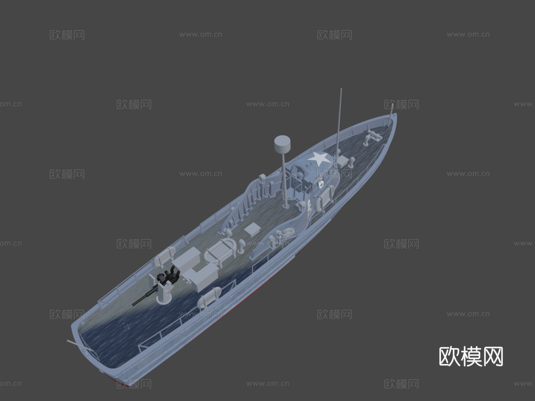 美国海岸警卫队83英尺巡逻艇诺曼底登陆版13503d模型下载（渲染图1）