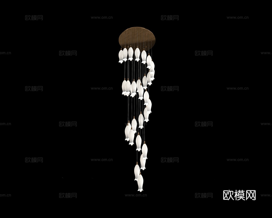 Cloyd 轻奢装饰灯 吸顶灯3d模型下载（渲染图3）