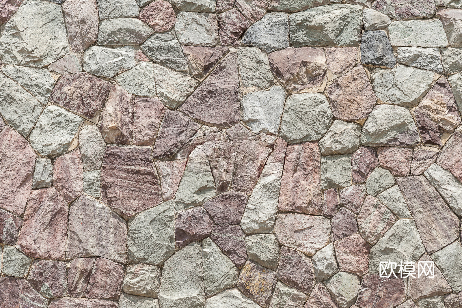 不规则多边形干垒石，自然毛石肌理35