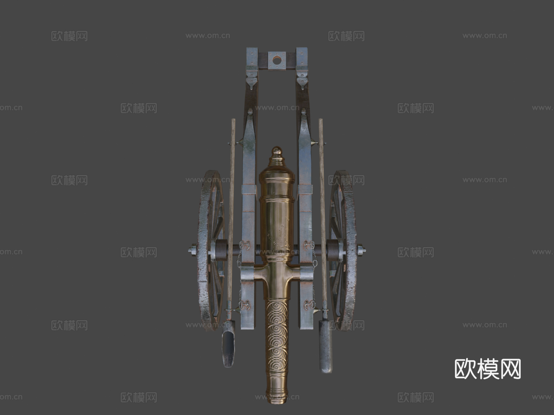 低多边形炮3d模型下载（渲染图7）