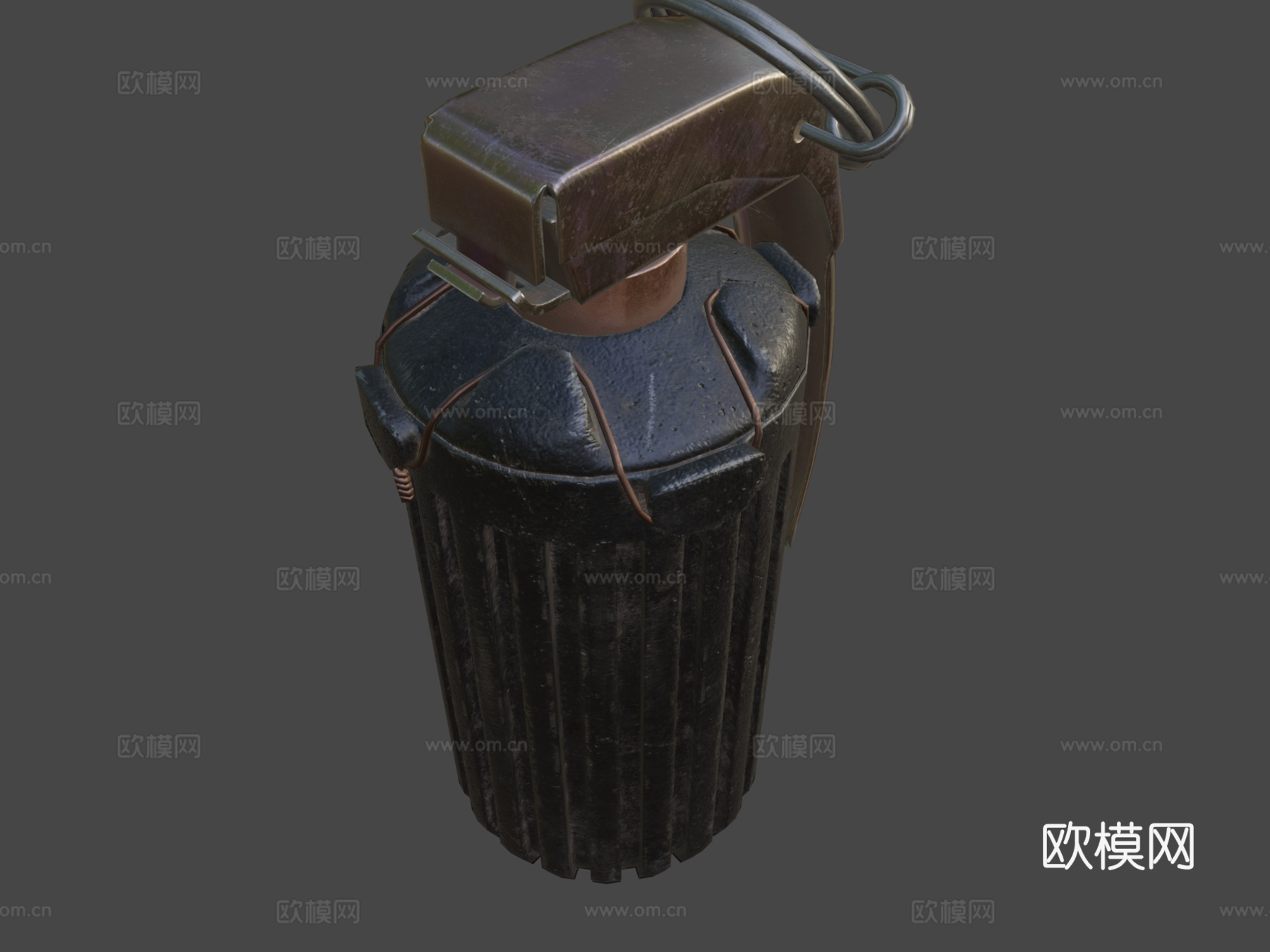 M43破片手榴弹3d模型下载（渲染图8）