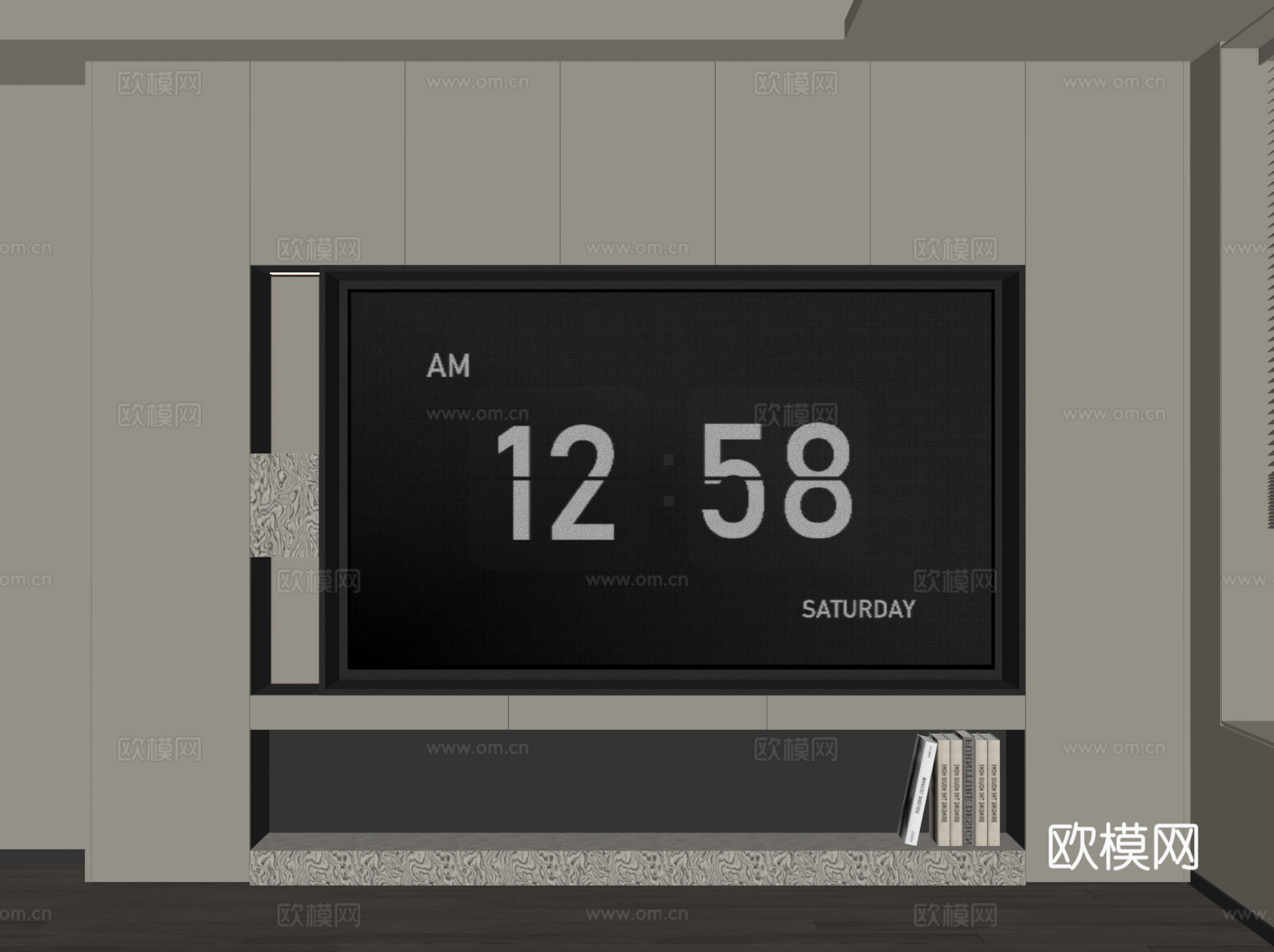现代背景墙 电视背景墙su模型
