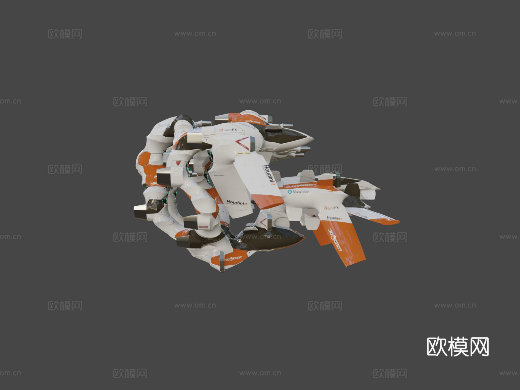 程序化硬表面建模测试9.72浅井13d模型下载（渲染图8）