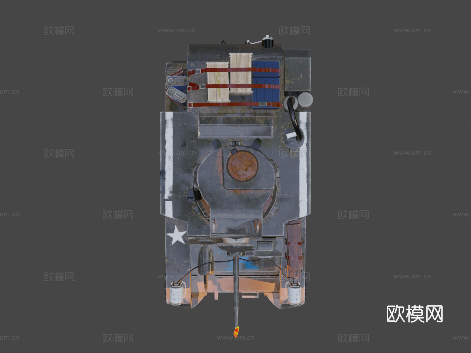 斯图亚特M1坦克3d模型下载（渲染图8）