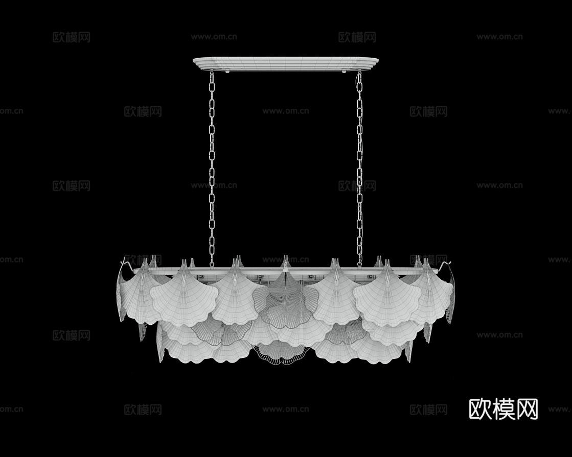 Cloyd 轻奢叶子吊灯3d模型下载（渲染图3）