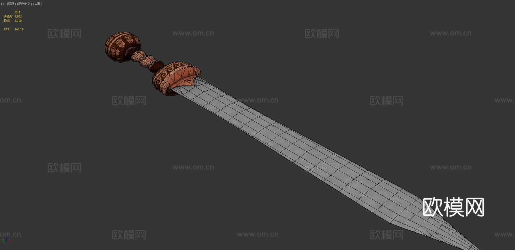 希腊风格短剑3d模型下载（渲染图4）