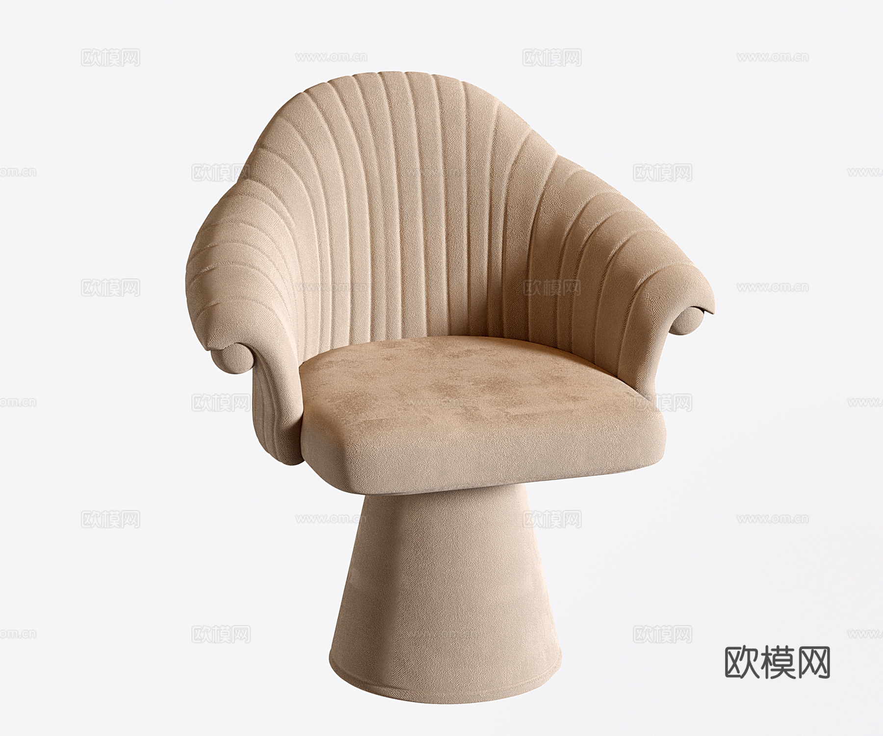 法式奶油单人沙发 沙发椅 梳妆椅 化妆椅 休闲椅su模型