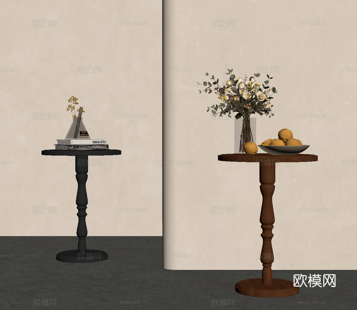 法式中古边几su模型