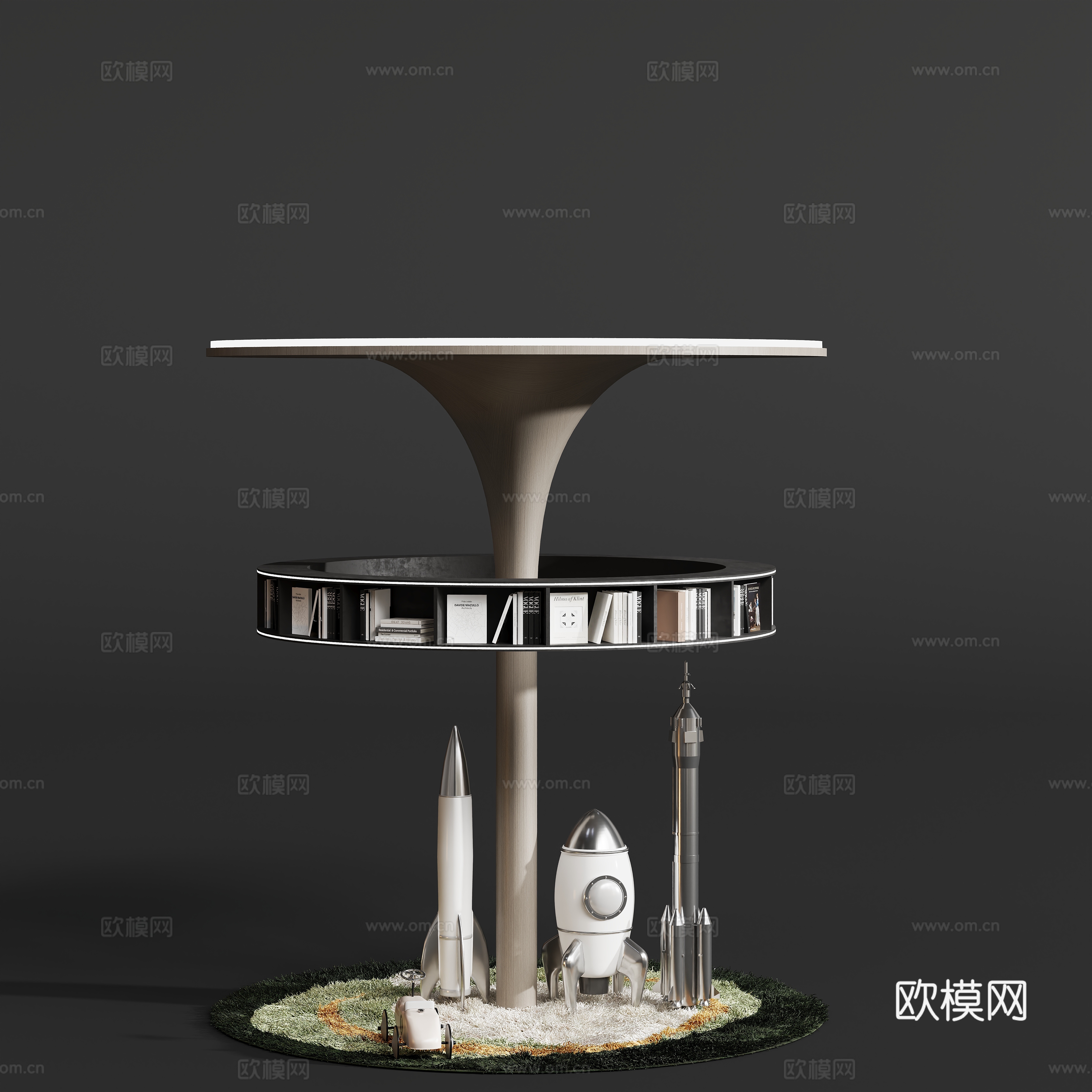 艺术装置书架儿童区su模型