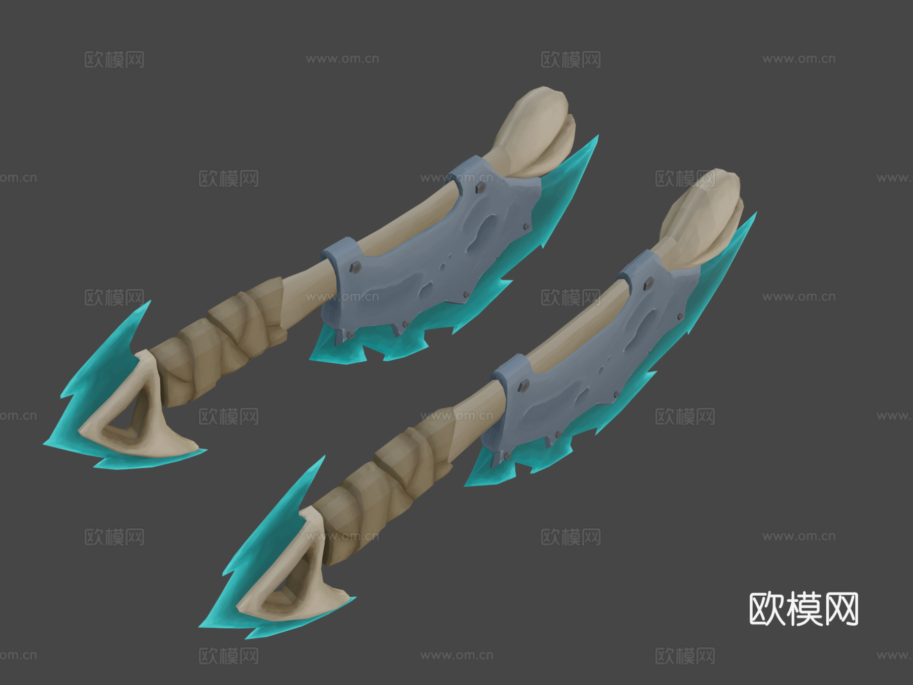 冰斧光滑骨骼对比3d模型下载（渲染图6）