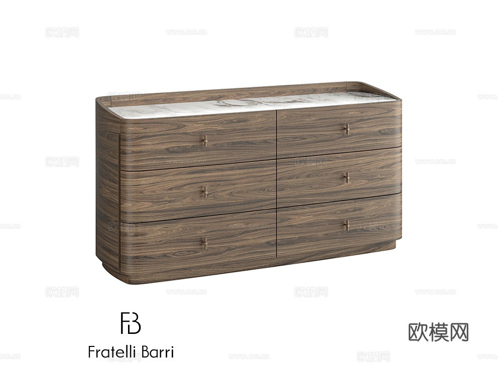 Fratelli Barri 六斗柜3d模型下载（渲染图1）