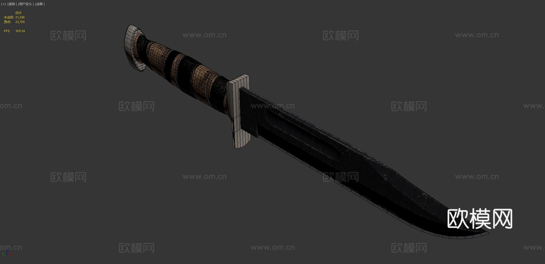 KABAR风格刀3d模型下载（渲染图4）