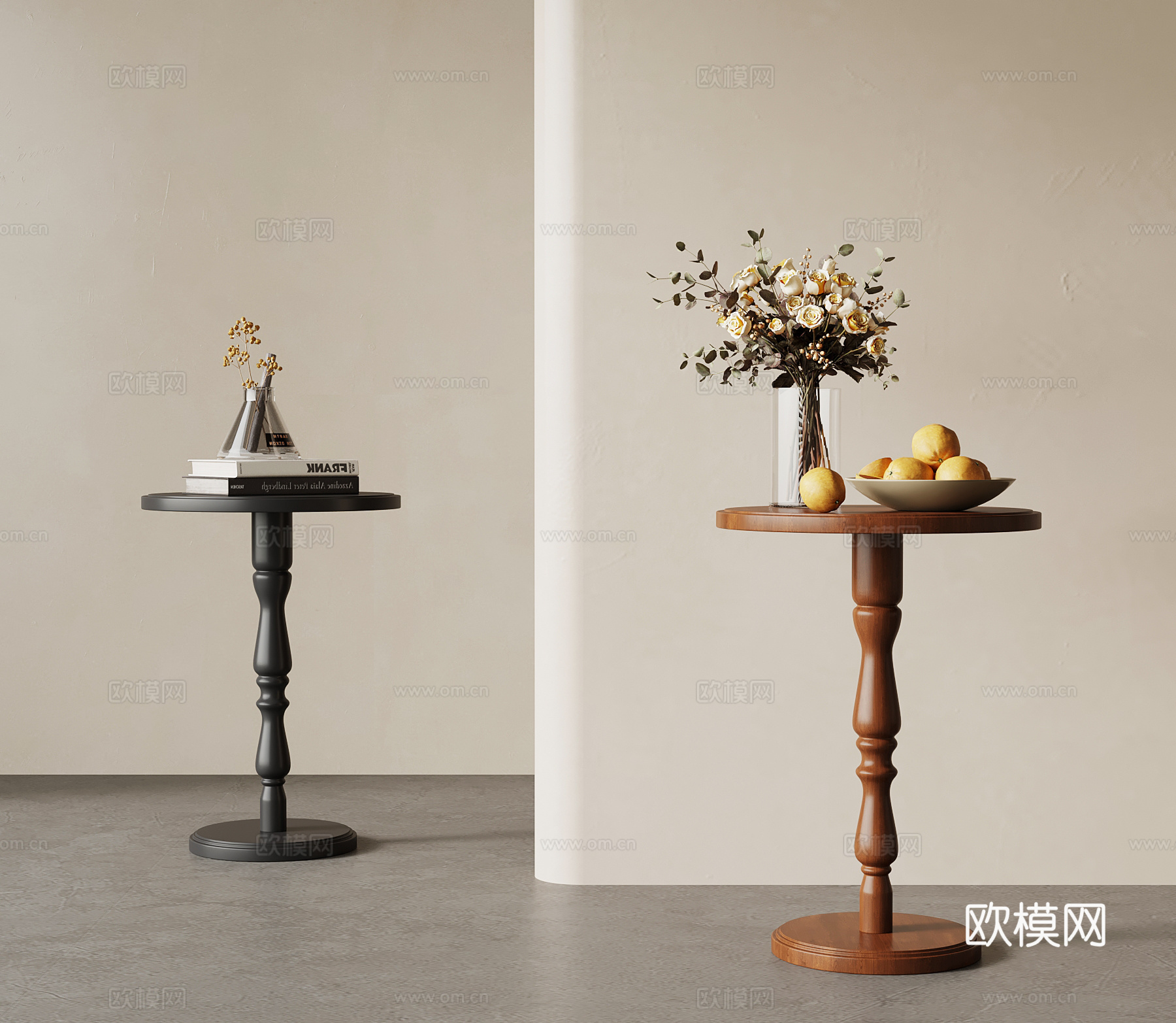 法式中古边几su模型