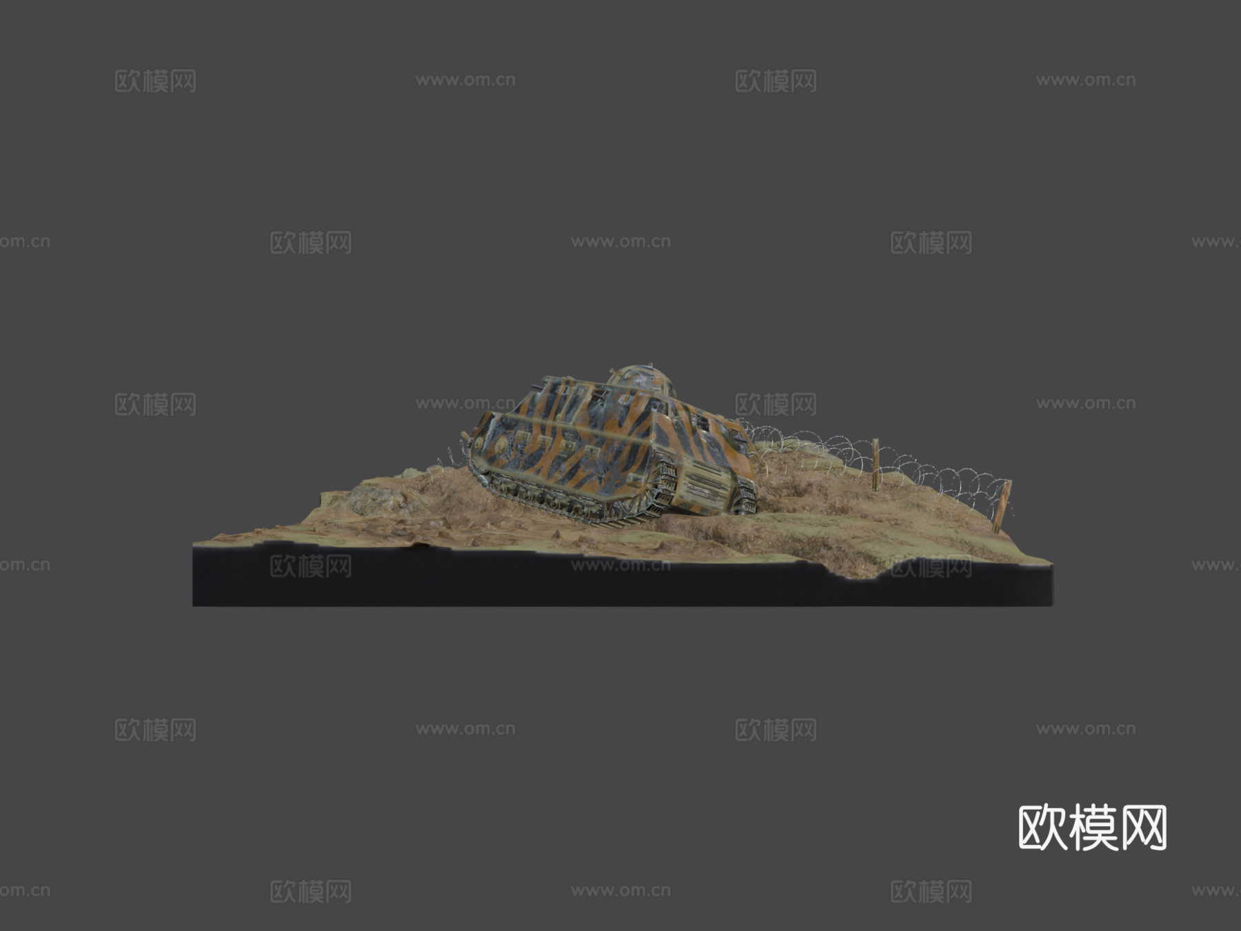 菲亚特2000利比亚平定行动1923年3d模型下载（渲染图8）