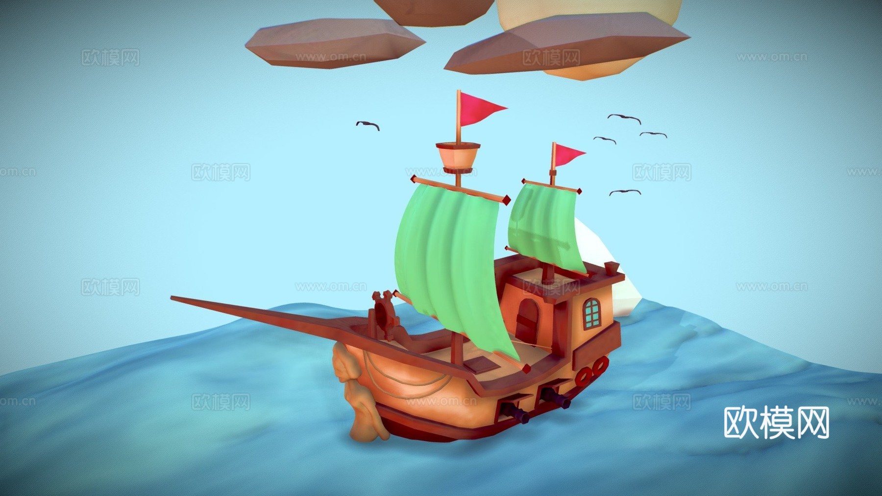 海船3d模型下载（渲染图1）