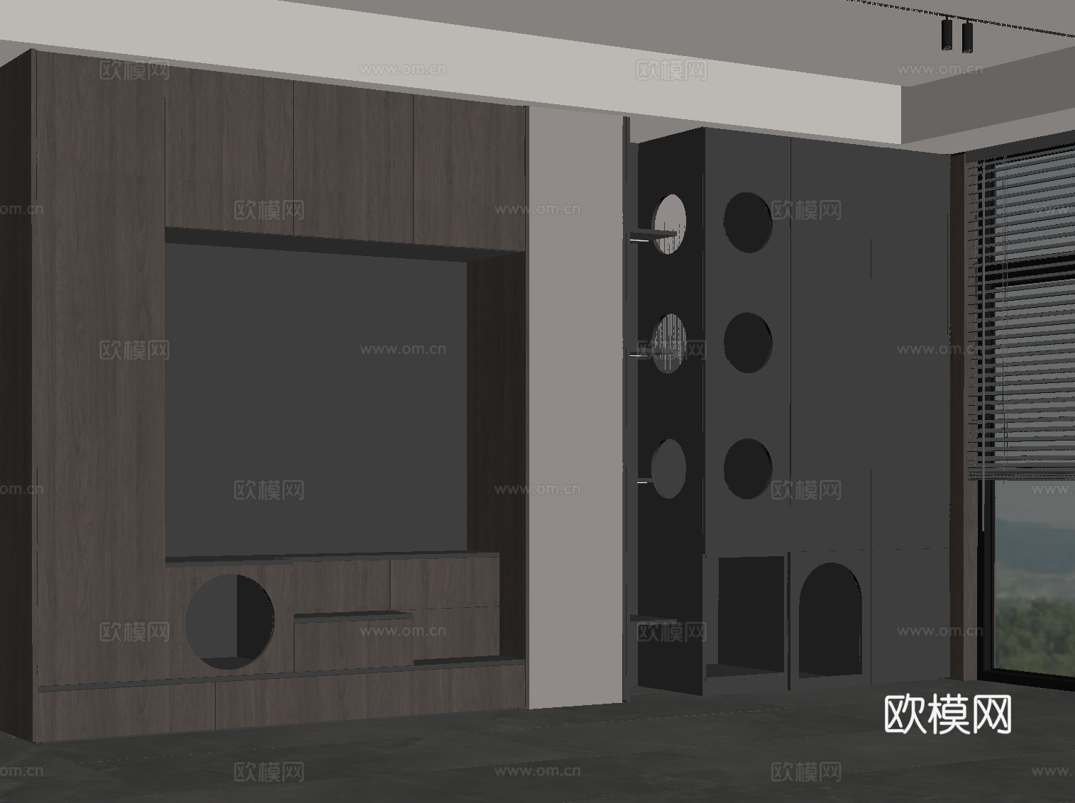 现代意式宠物柜 猫爬架su模型