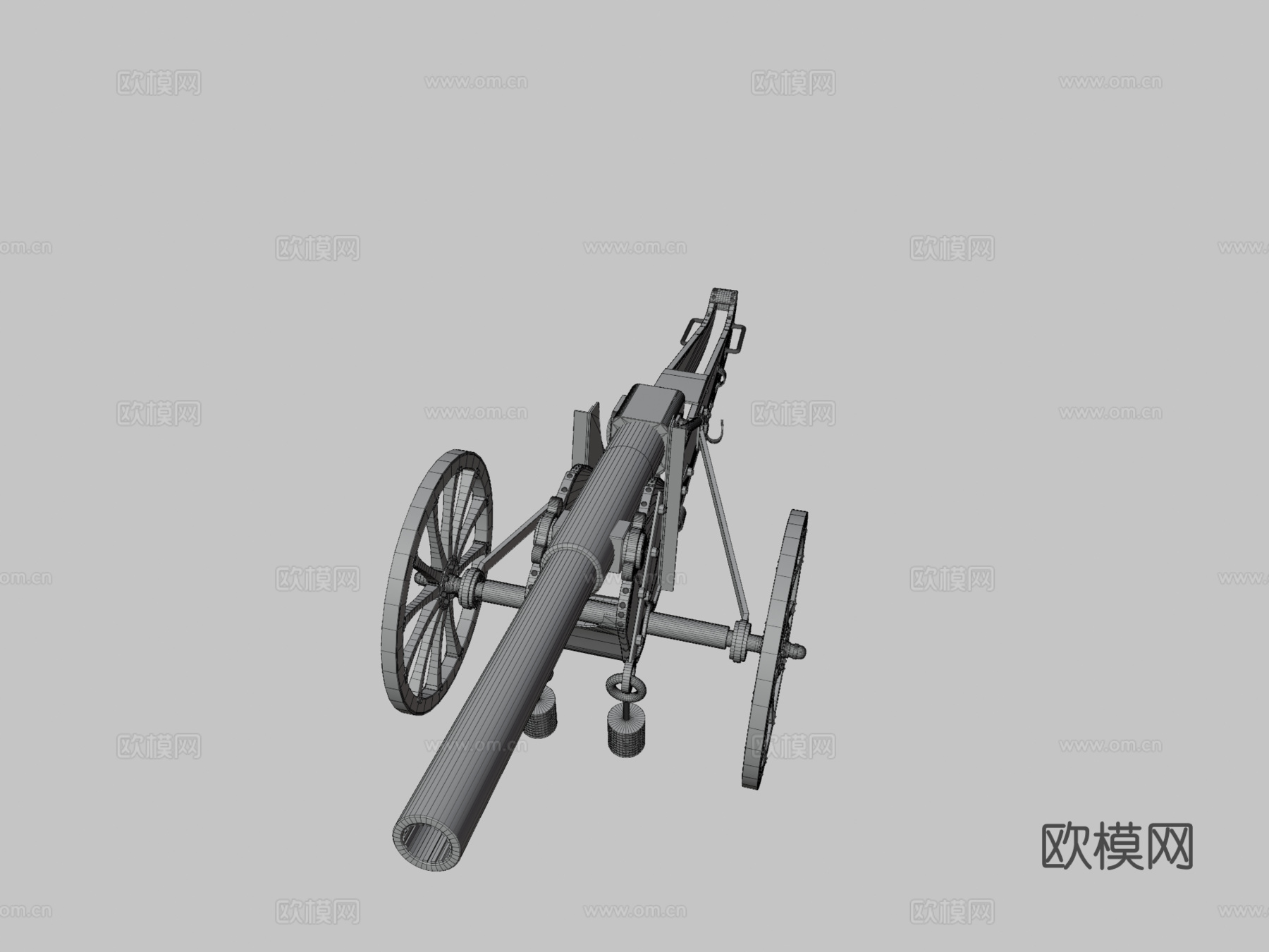 克虏伯75毫米1880型3d模型下载（渲染图3）