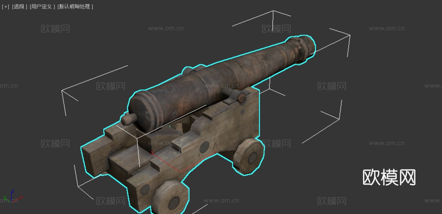 火炮3d模型下载（渲染图4）