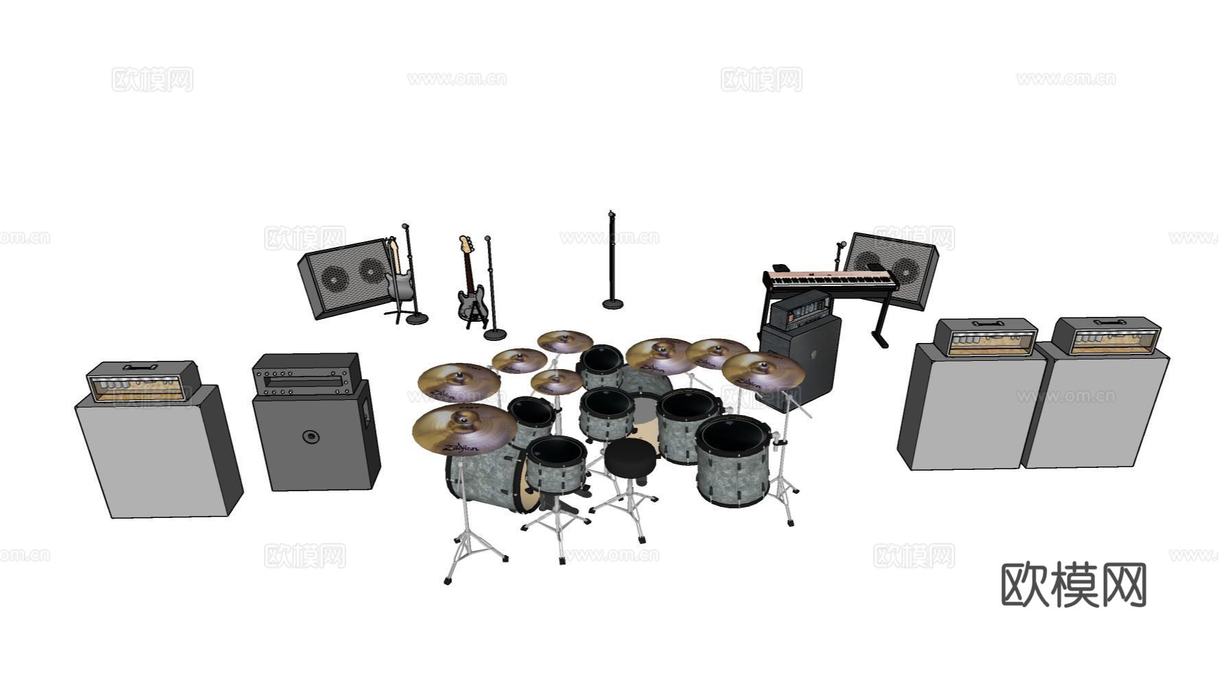 家居饰品灯具器材小品su模型