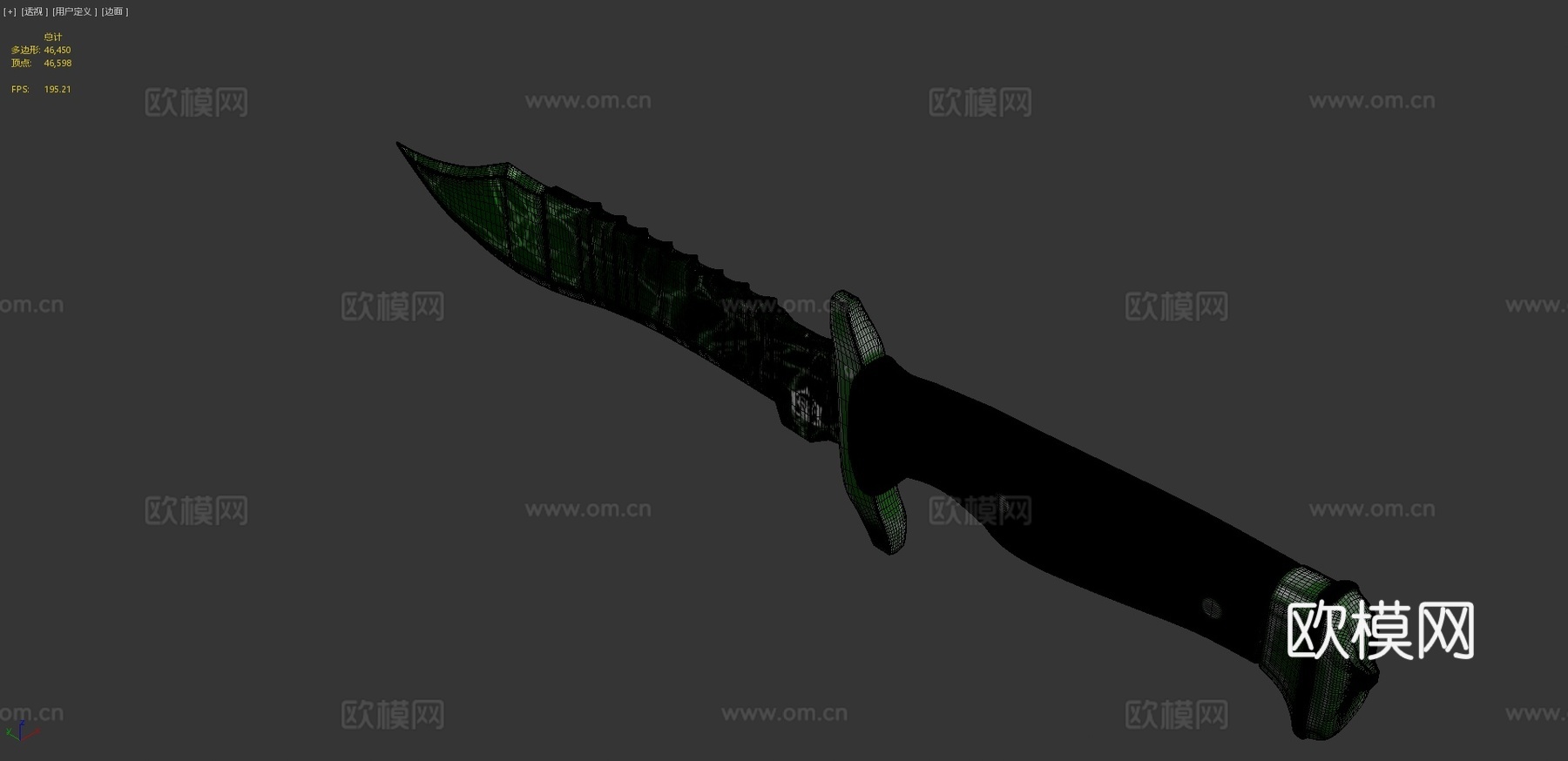 翡翠博伊刀3d模型下载（渲染图4）