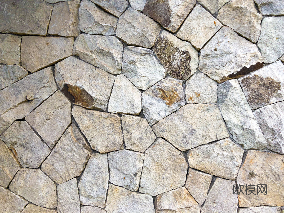 不规则多边形干垒石，自然毛石肌理94