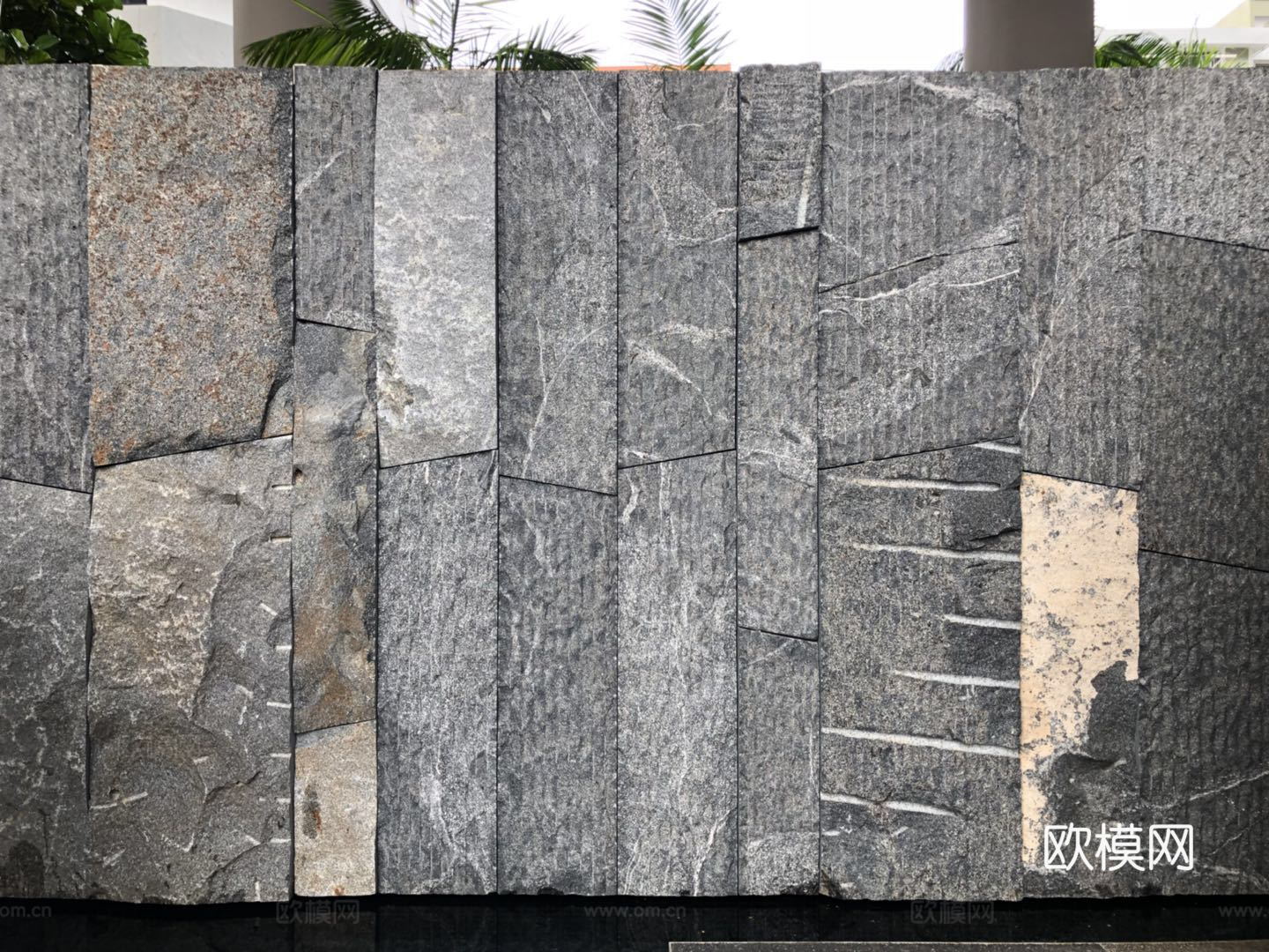 规则自然形态干垒石，毛石墙面5