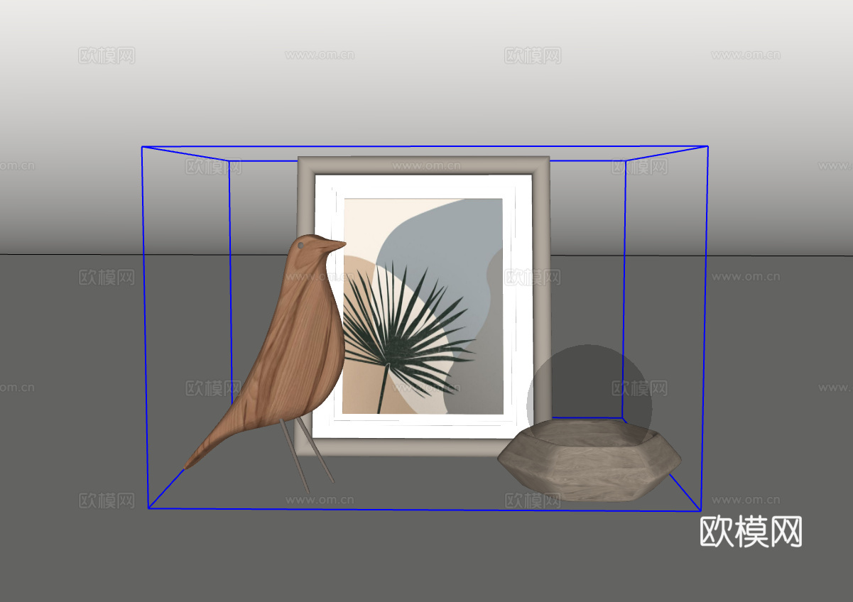 摆件组合su模型