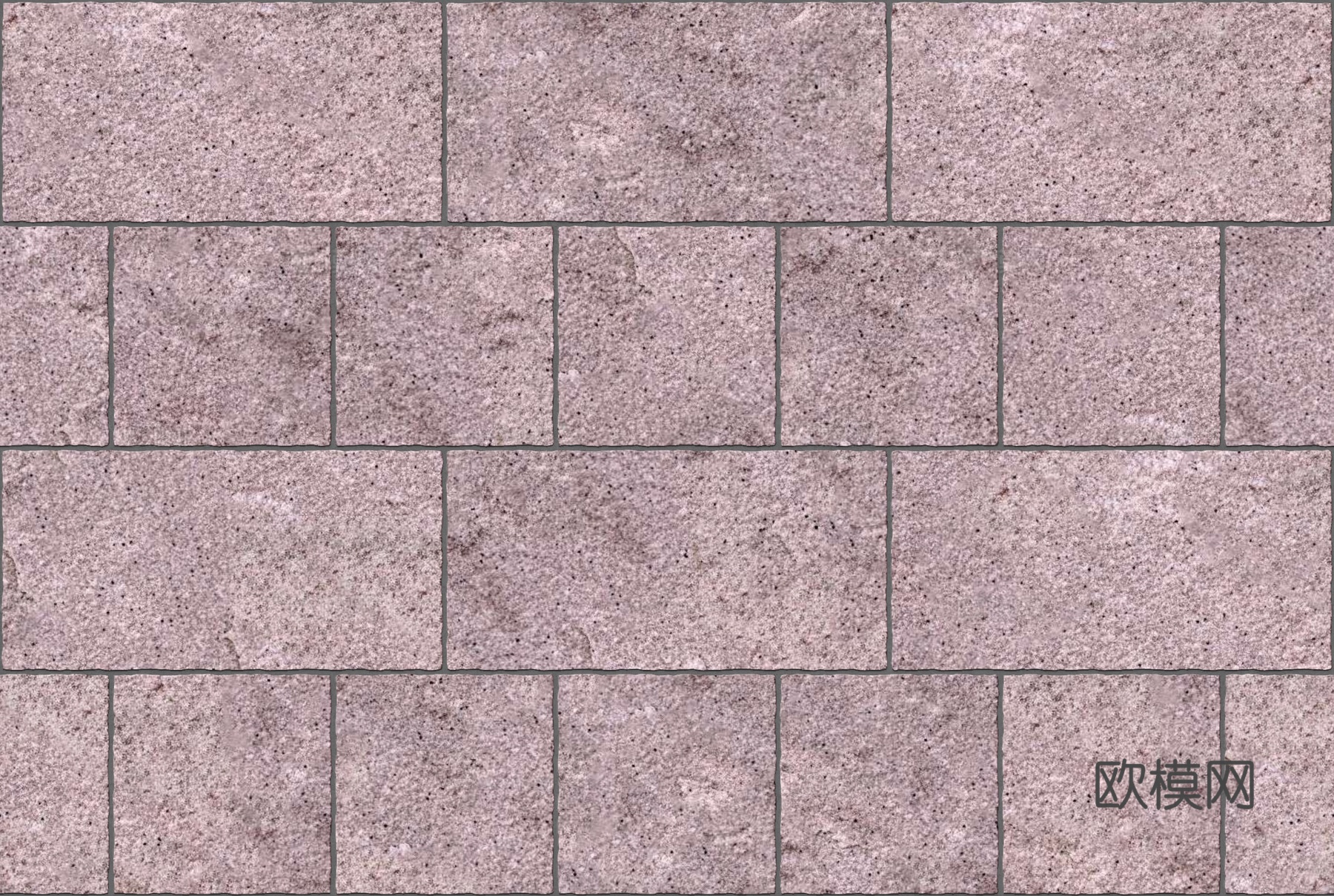 暗红色红色砂岩石板-宽窄间隔错缝31