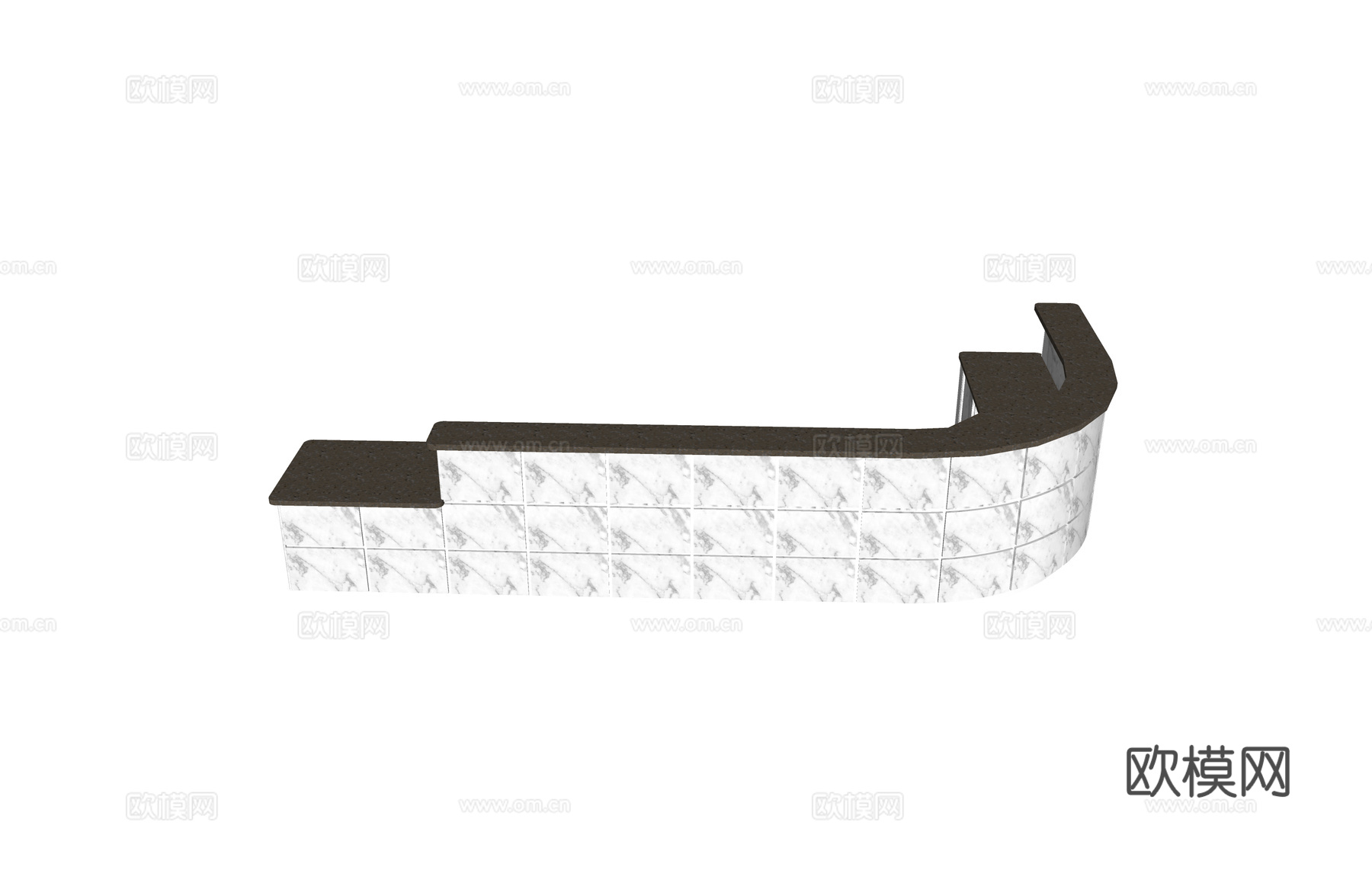 电脑 前台 工装 办公空间su模型