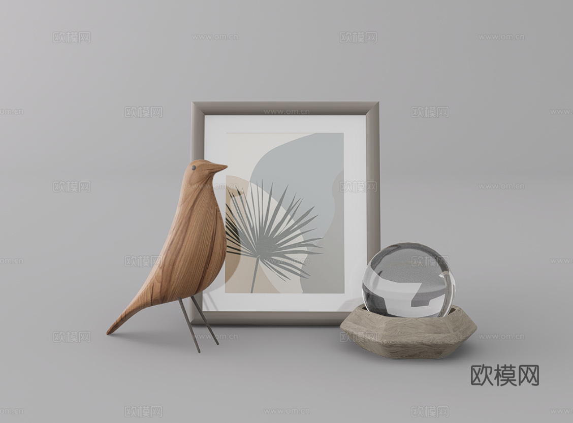 摆件组合su模型