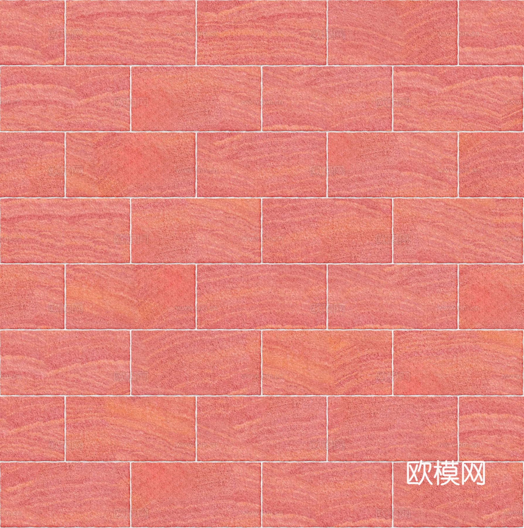 暗红色红色砂岩石板-矩形错缝-横向16