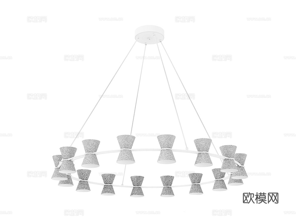 Pendant Chandelier Lussole吊灯3d模型下载（渲染图2）