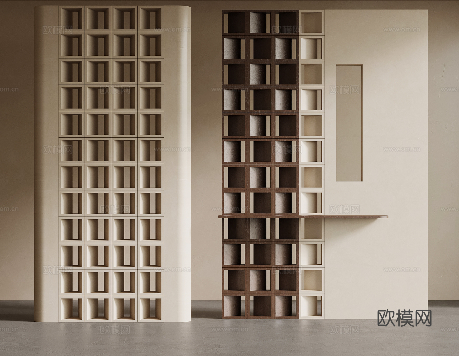 中古风玄关 侘寂玄关su模型