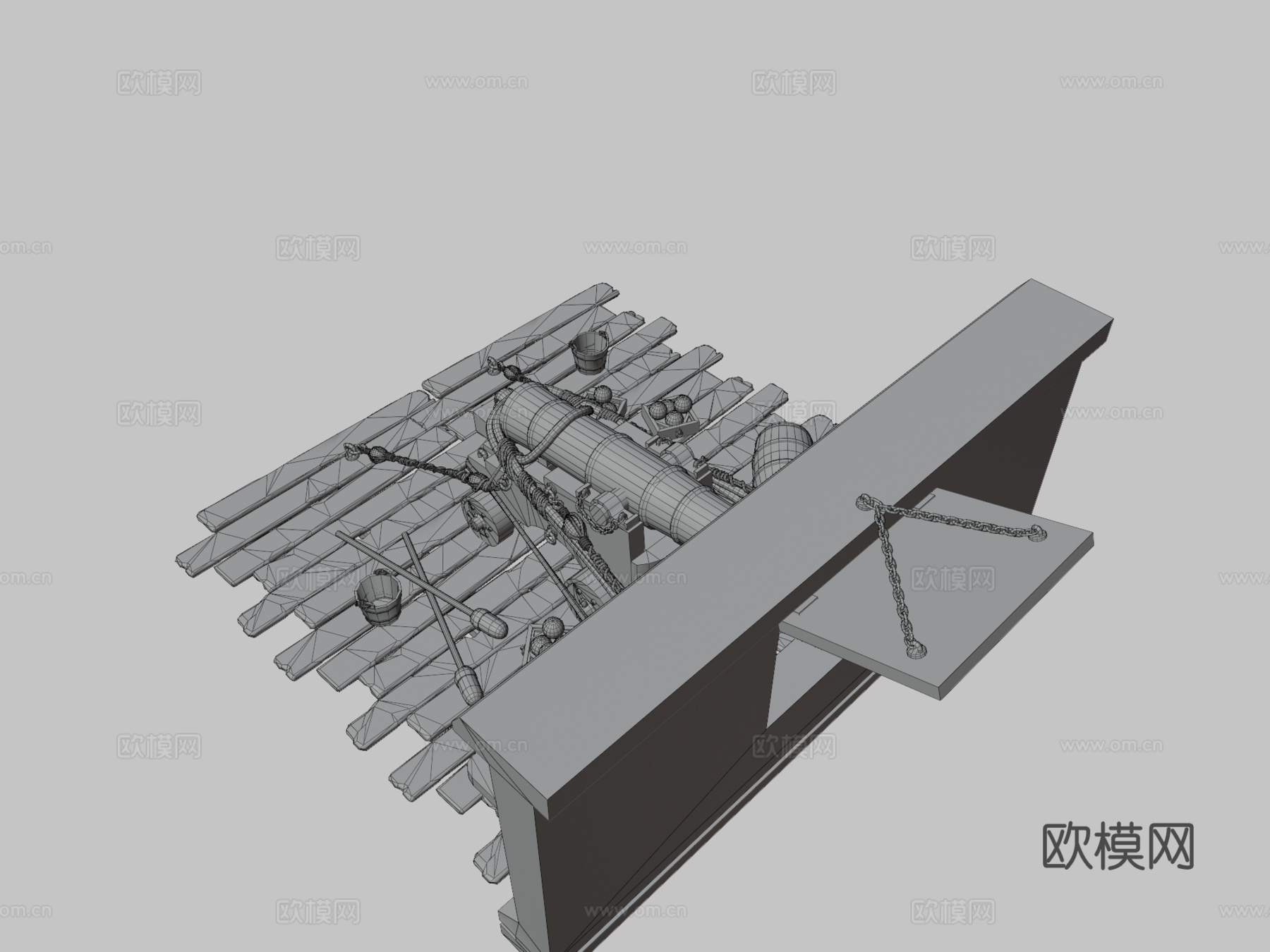 海军炮3d模型下载（渲染图3）