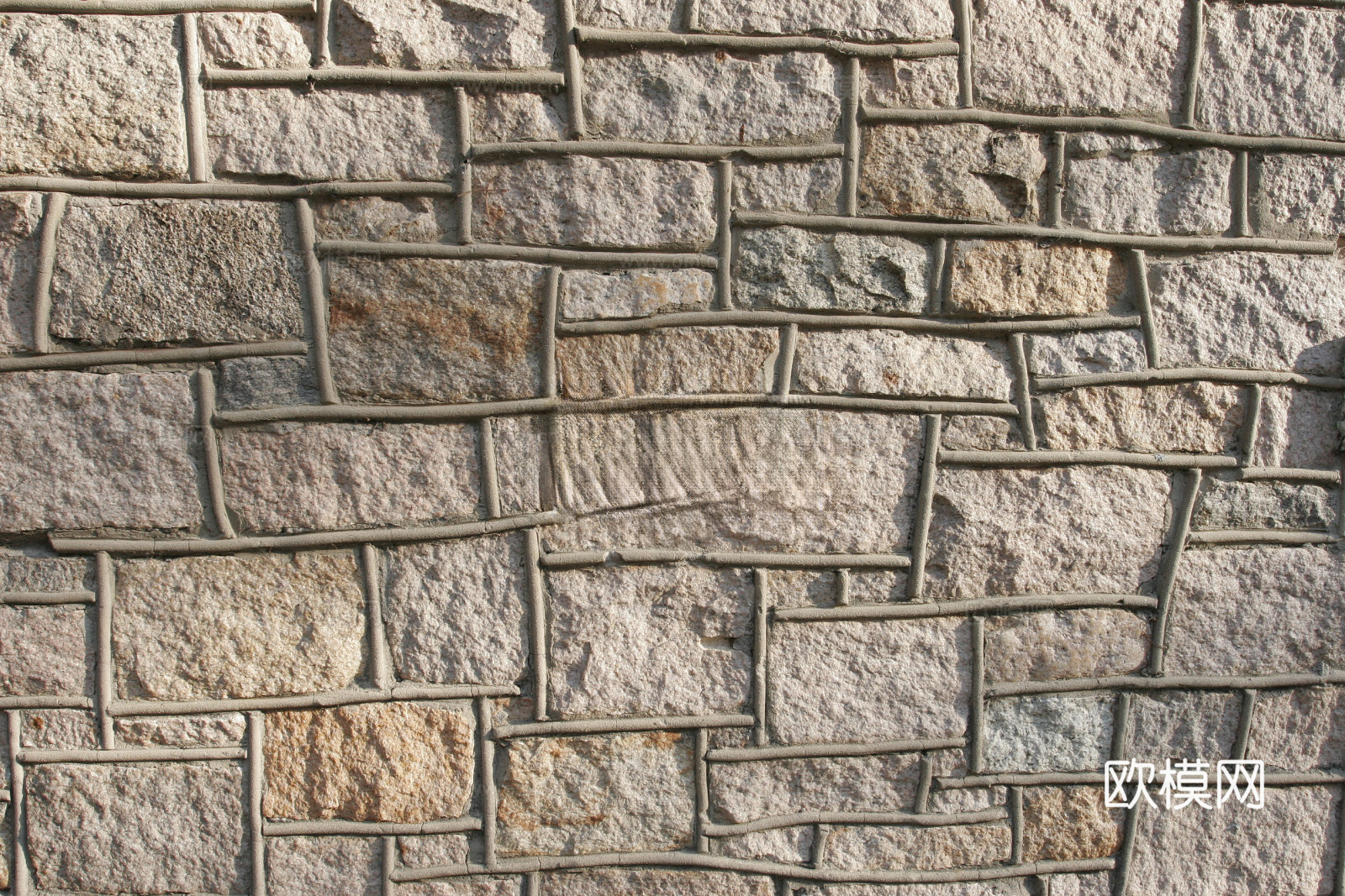 规则矩形形态干垒石，毛石墙面13