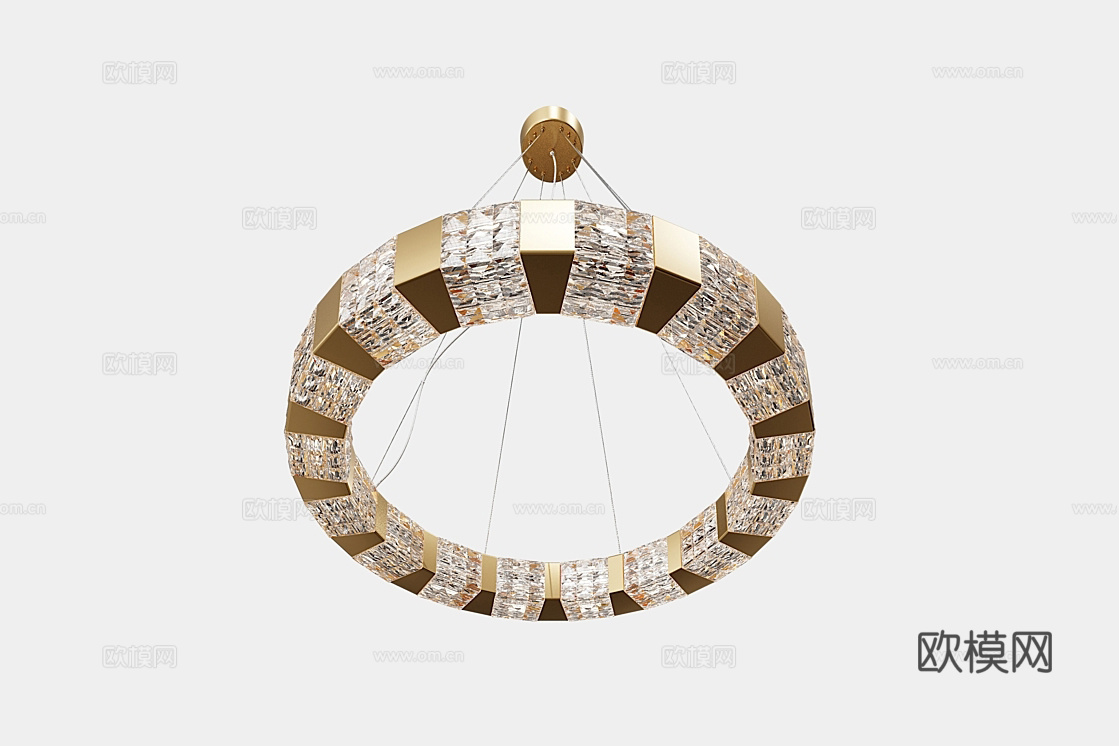 Cloyd 轻奢圆环吊灯3d模型下载（渲染图2）