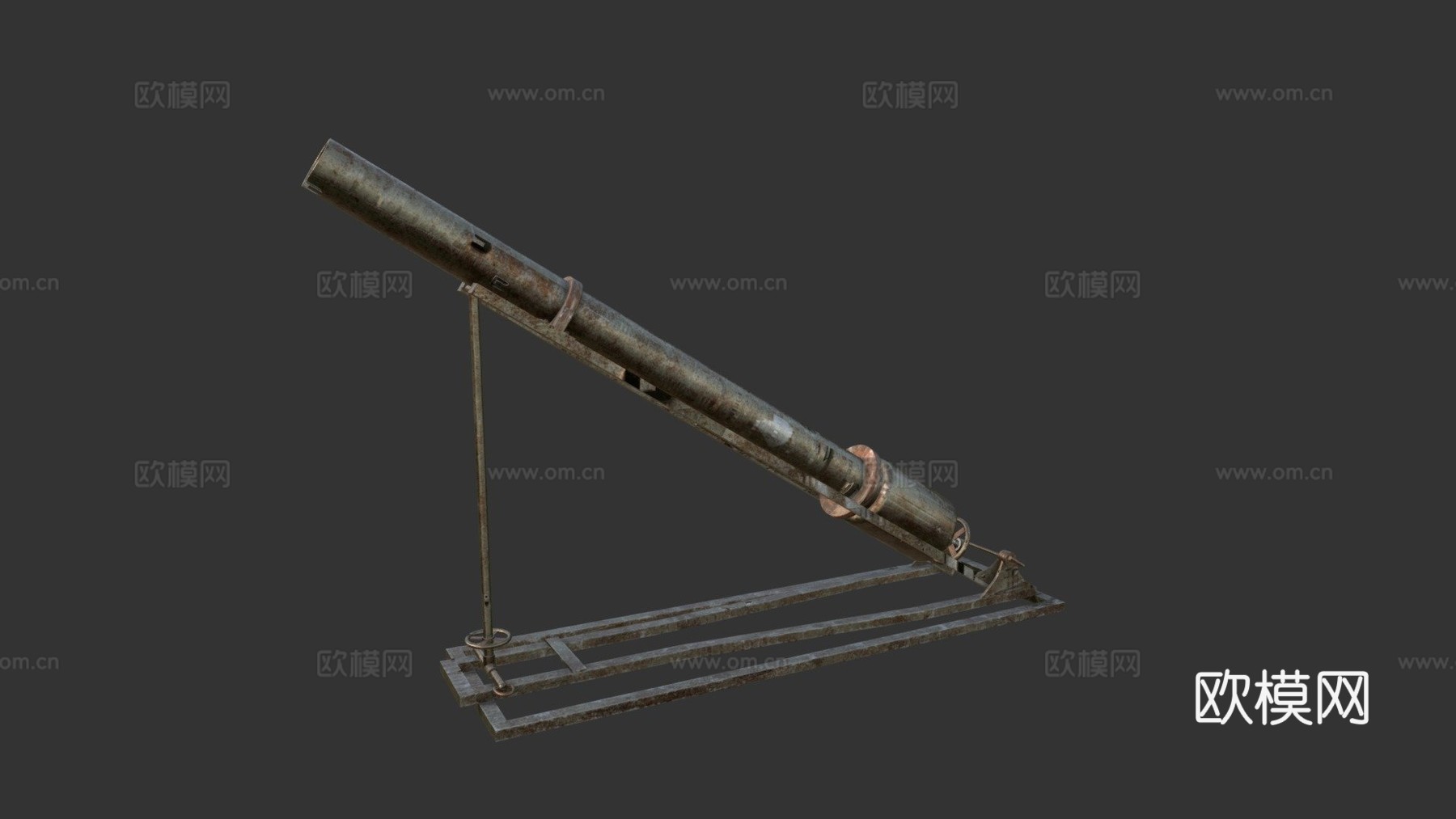 毫米战壕迫击炮3d模型下载（渲染图1）