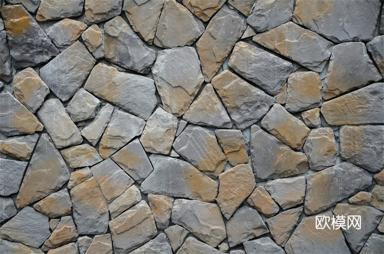 不规则多边形干垒石，自然毛石肌理110