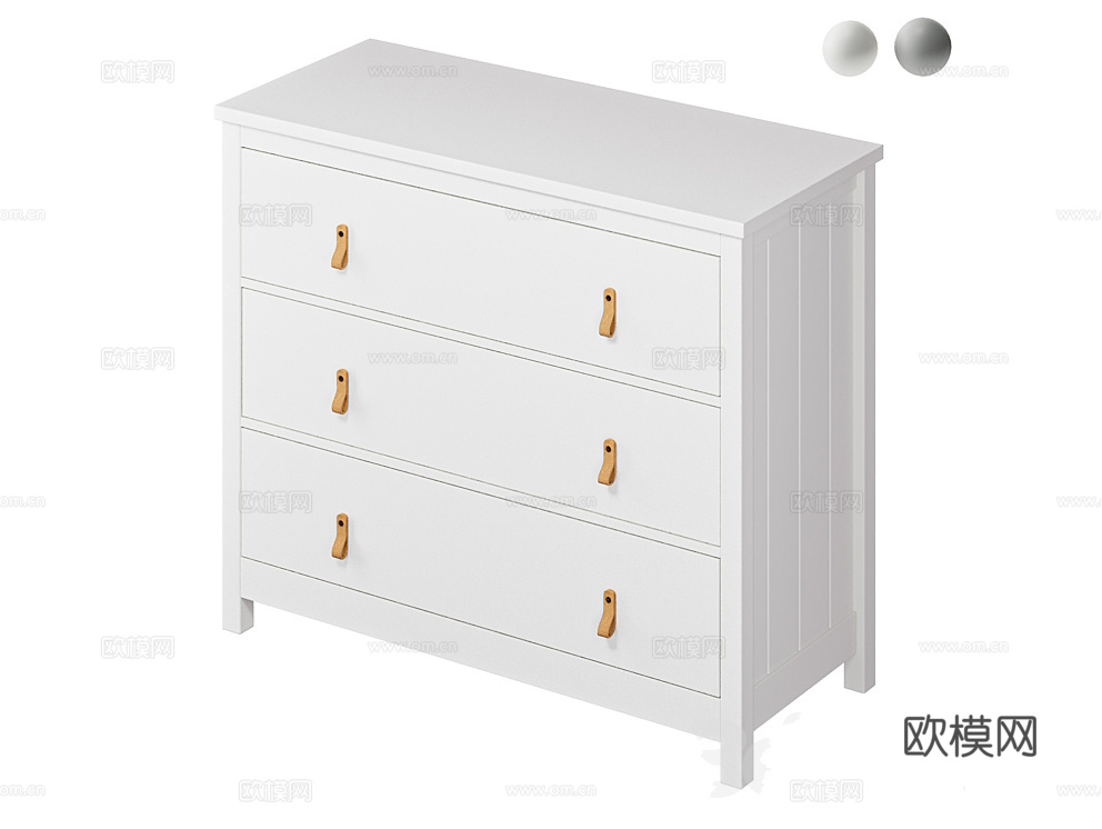 Ellipsefurniture 白色斗柜3d模型下载（渲染图1）