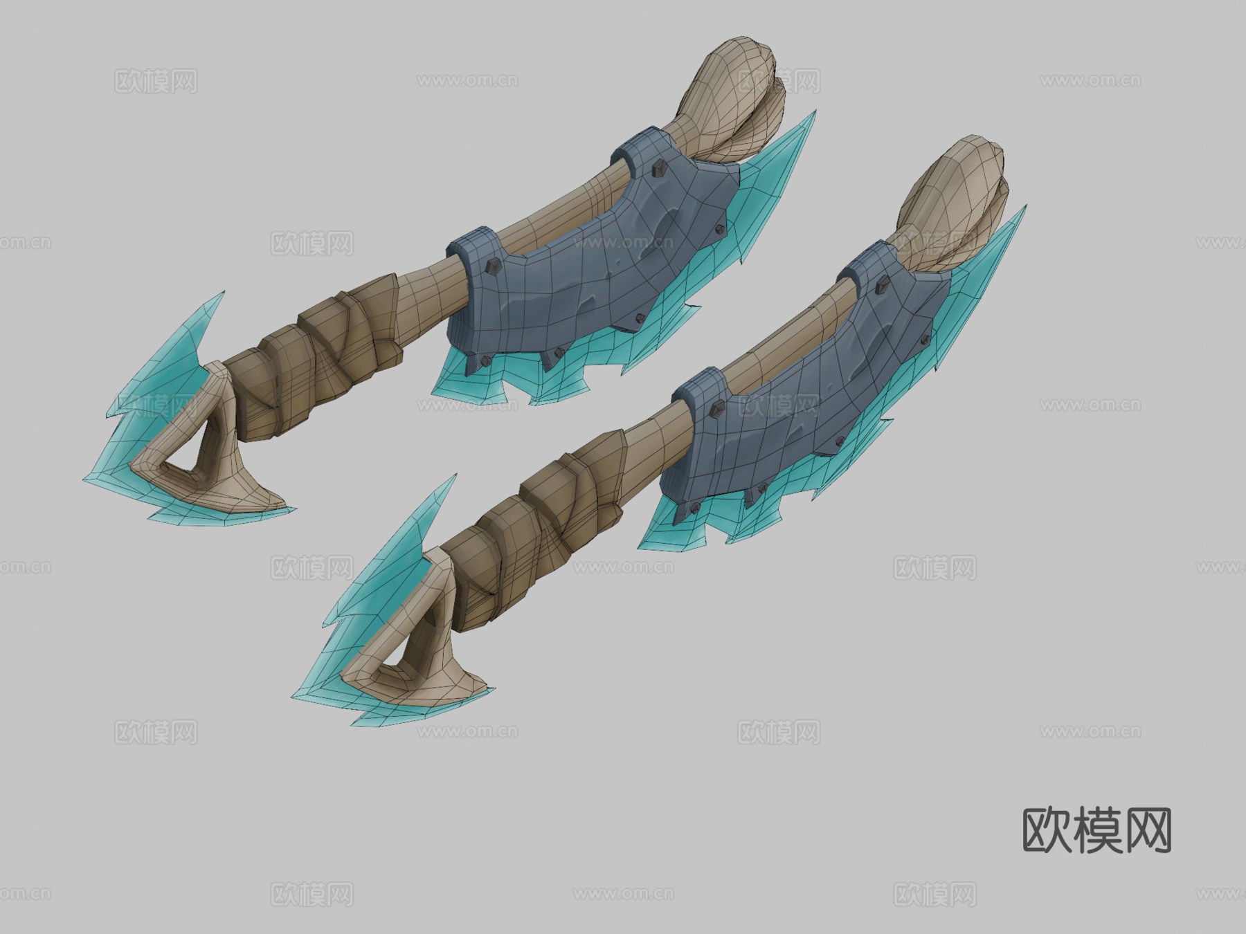 冰斧光滑骨骼对比3d模型下载（渲染图2）