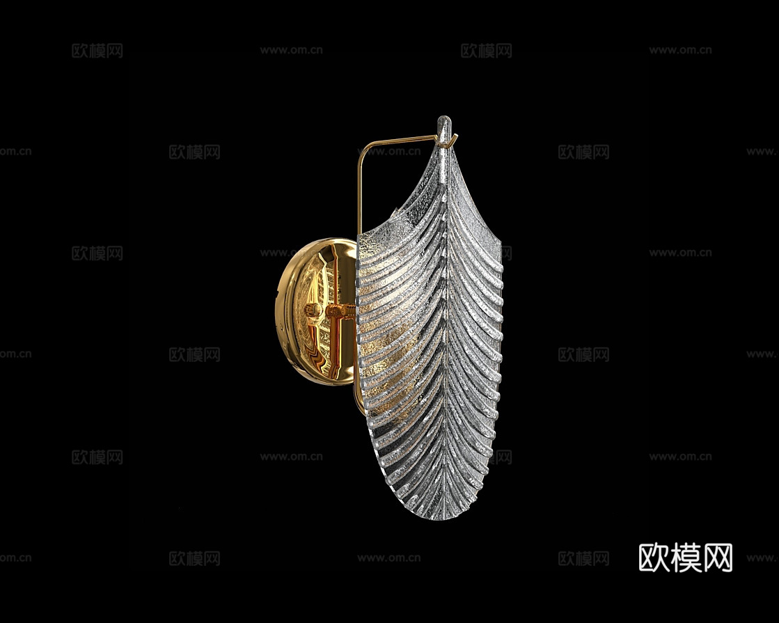 Cloyd 轻奢叶子壁灯3d模型下载（渲染图1）