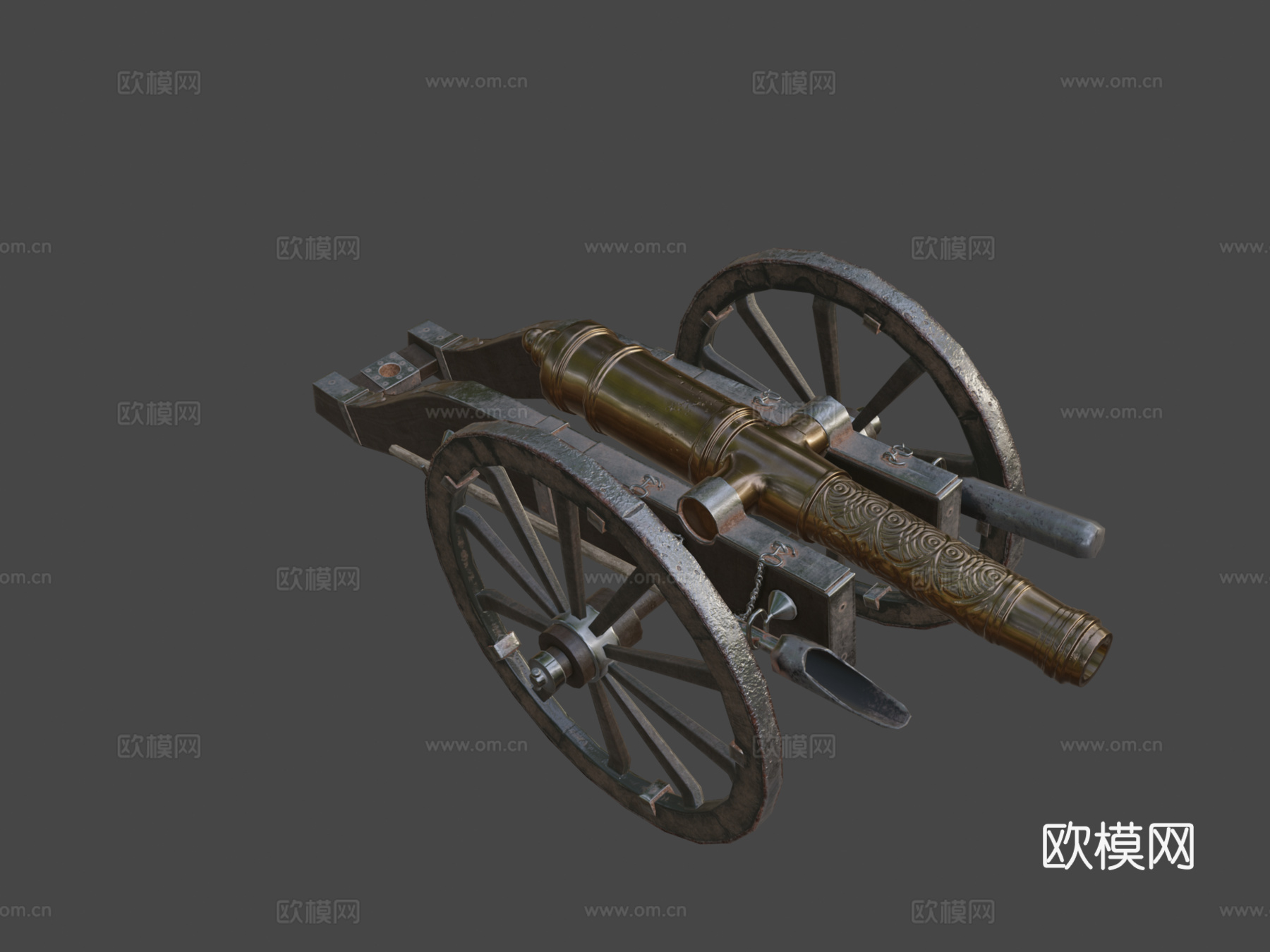 低多边形炮3d模型下载（渲染图8）