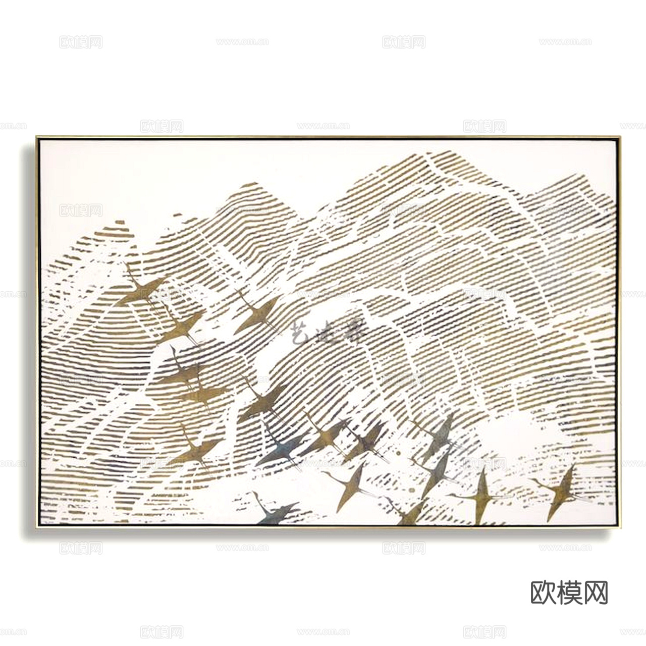 中式新中式挂画壁画水墨字画山水花鸟背景墙壁纸装饰画抽象画油画下载