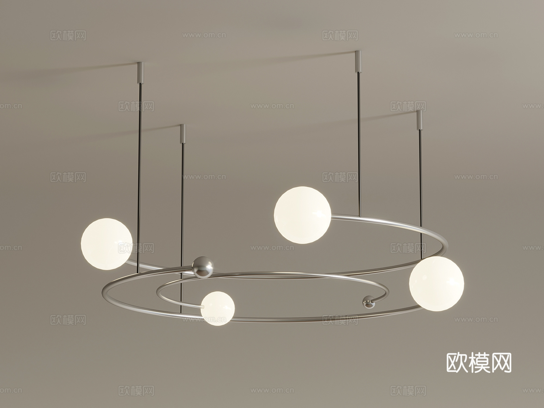 现代意式吊灯 金属吊灯su模型