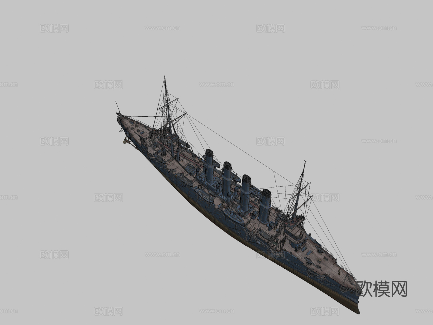 瓦良格号3d模型下载（渲染图2）