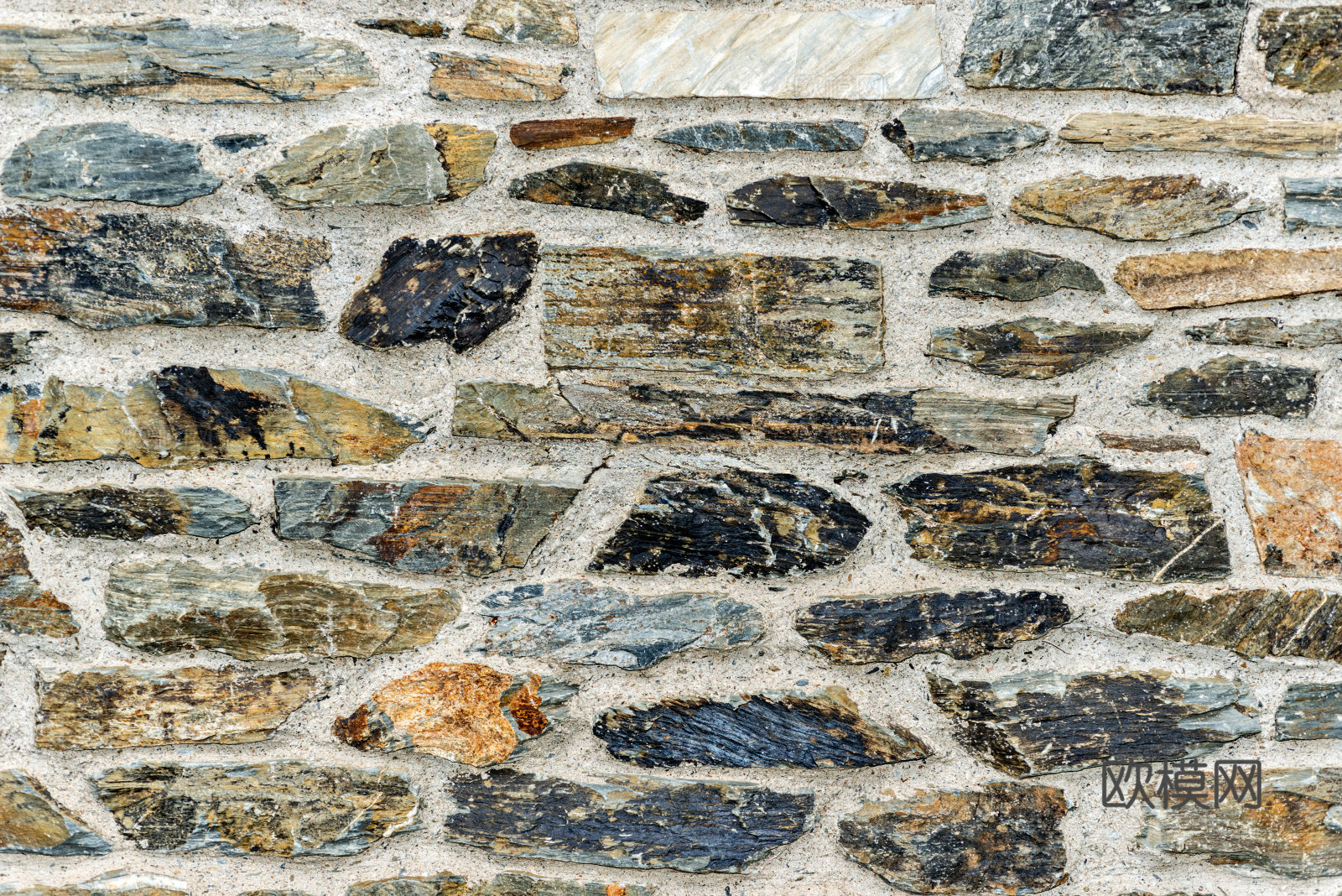 不规则多边形干垒石，自然毛石肌理83