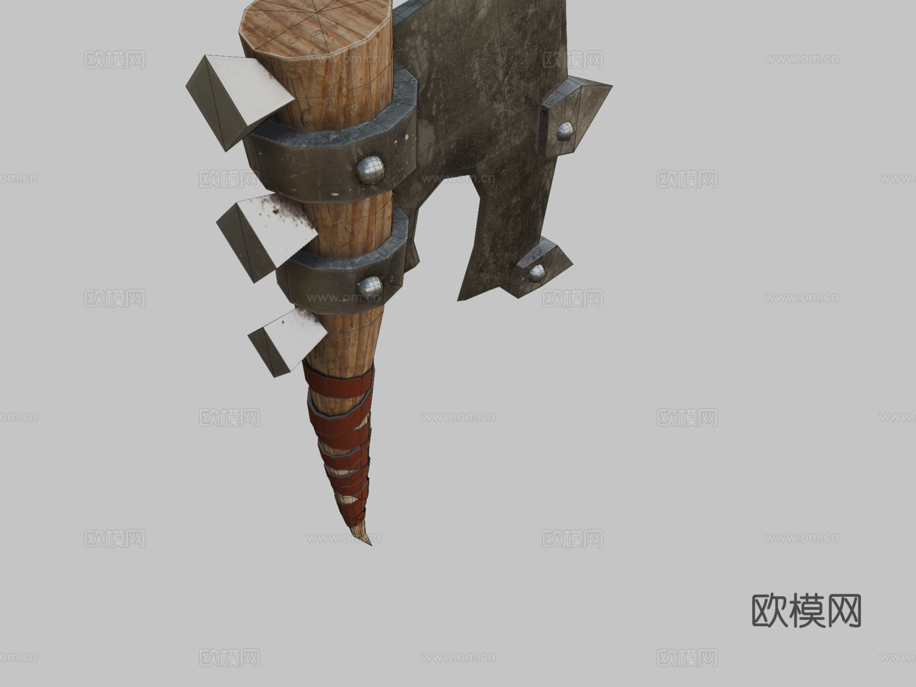 低多边形斧3d模型下载（渲染图2）
