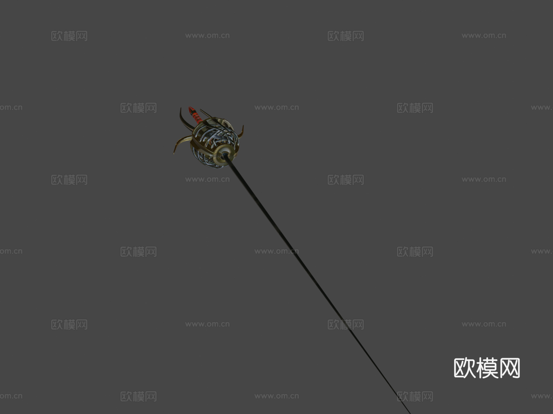 死亡猎人细剑第四级3d模型下载（渲染图1）