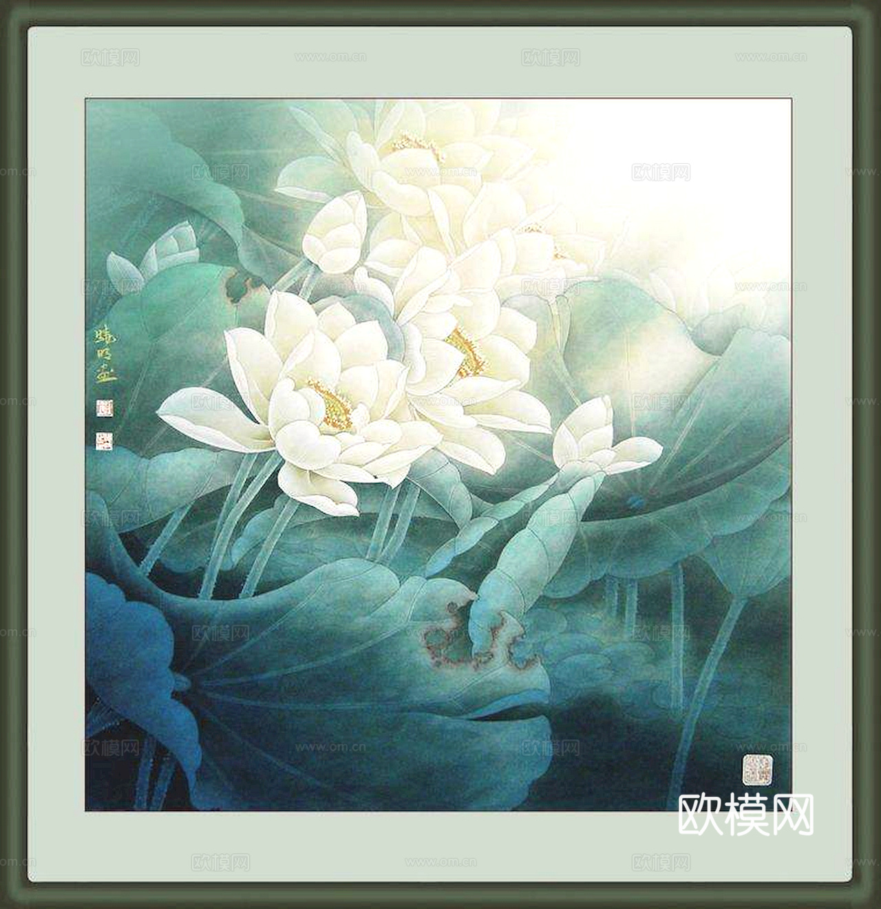 中式新中式挂画壁画水墨字画山水花鸟背景墙壁纸装饰画抽象画油画下载